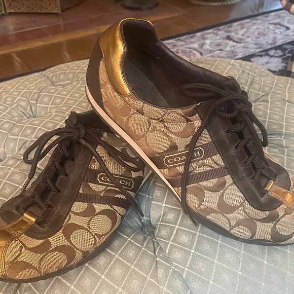 Coach Shoes - Coach Brown and Gold Women's Sneakers